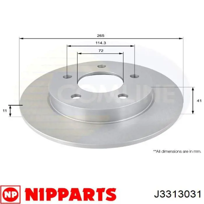 Гальмівні диски J3313031 Nipparts