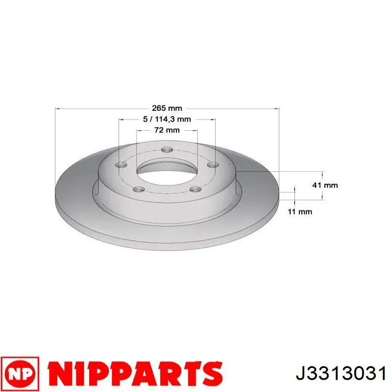 Диск гальмівний задній Nipparts J3313031
