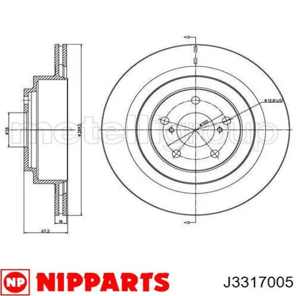 J3317005 Nipparts диск гальмівний задній