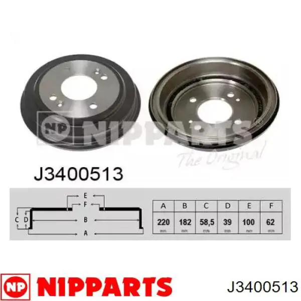 Купити J3400513 Nipparts Барабан гальмівний задній