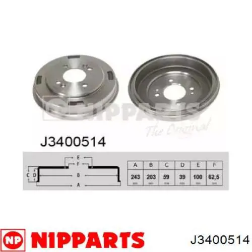 Барабан гальмівний задній Nipparts J3400514 ціна, від 27.21 USD