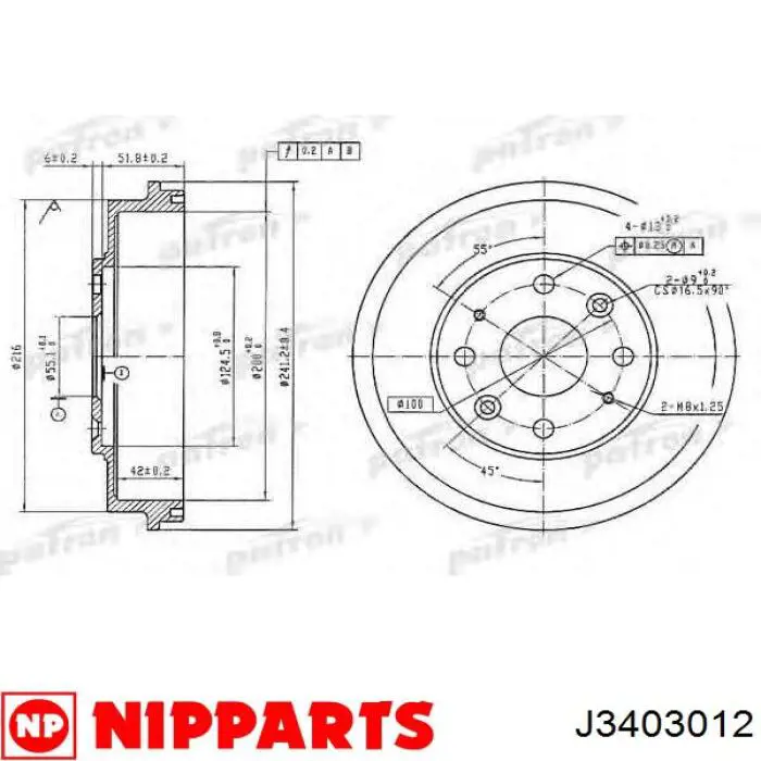 Барабан гальмівний задній BT1820 Optimal