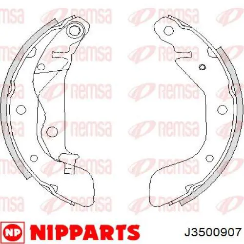 Колодки гальмові задні, барабанні Nipparts J3500907 ціна, від 19.39 USD