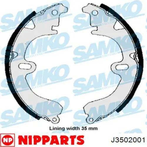 Колодки гальмові задні, барабанні Nipparts J3502001 ціна, від 19.42 USD