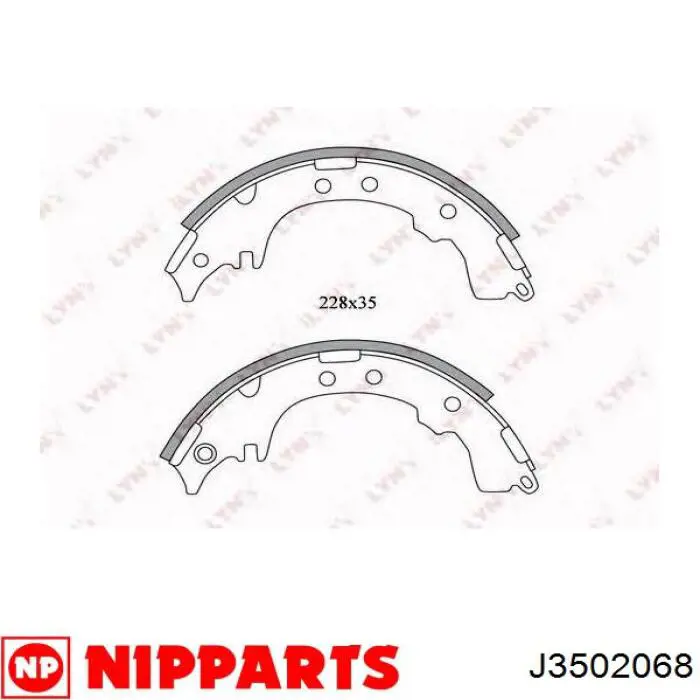 Колодки гальмові задні, барабанні Nipparts J3502068 ціна, від 30.50 USD