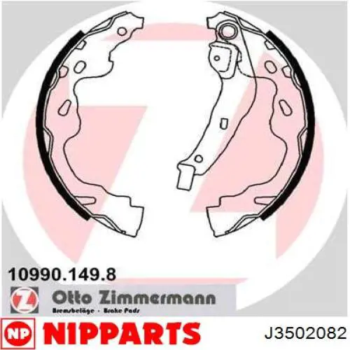 Колодки гальмові задні, барабанні Nipparts J3502082 ціна, від 16.76 USD