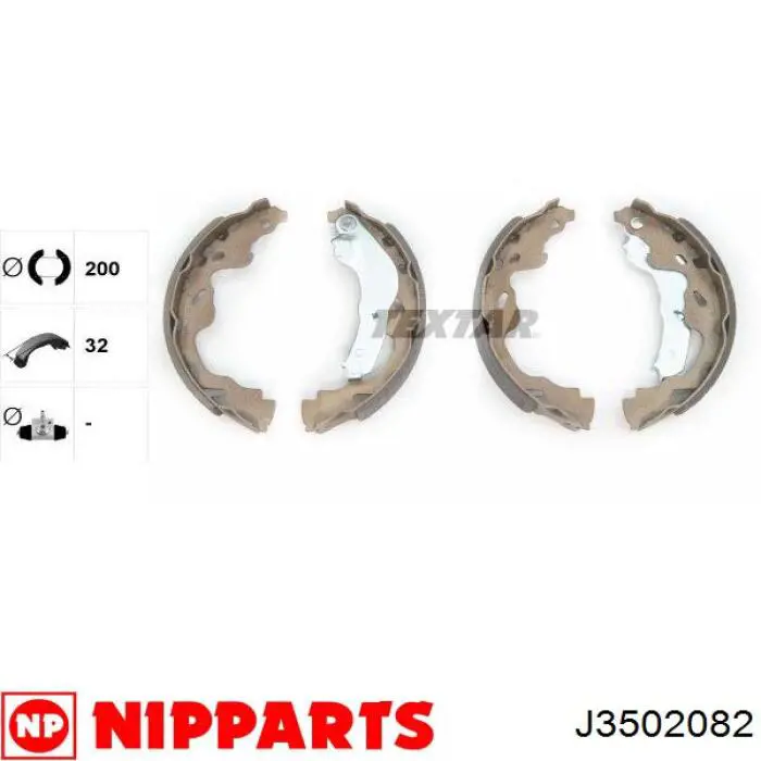 Купити J3502082 Nipparts Колодки гальмові задні, барабанні