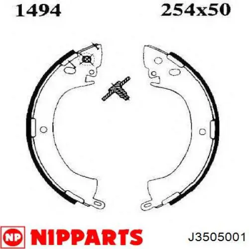 Колодки гальмові задні, барабанні Nipparts J3505001 ціна, від 26.24 USD