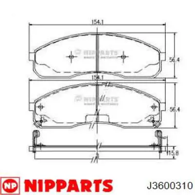 Гальмівні колодки Nipparts J3600310 ціна, від 23.83 USD