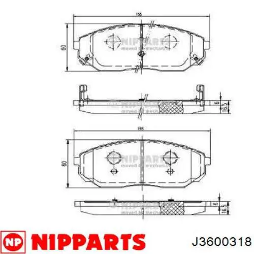 Купити J3600318 Nipparts Колодки гальмівні передні, дискові