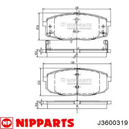 Купити J3600319 Nipparts Колодки гальмівні передні, дискові