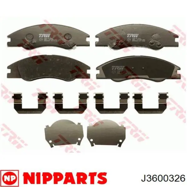 Гальмівні колодки Nipparts J3600326 ціна, від 23.70 USD