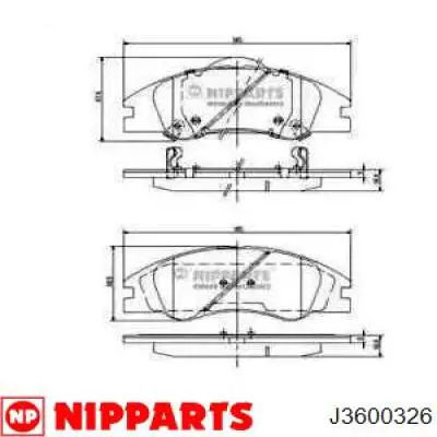 Купити J3600326 Nipparts Колодки гальмівні передні, дискові