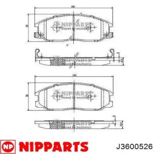 Купити J3600526 Nipparts Колодки гальмівні передні, дискові