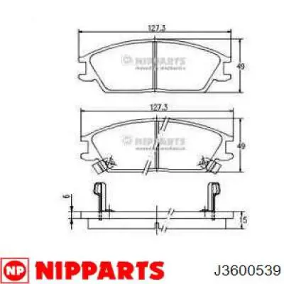 Колодки гальмівні передні, дискові J3600539 Nipparts