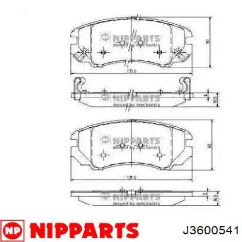Гальмівні колодки Nipparts J3600541 ціна, від 17.52 USD