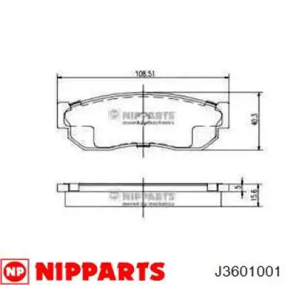 Купити J3601001 Nipparts Колодки гальмівні передні, дискові