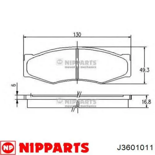 Колодки гальмівні передні, дискові J3601011 Nipparts