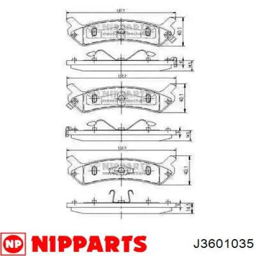 Купити J3601035 Nipparts Колодки гальмівні передні, дискові