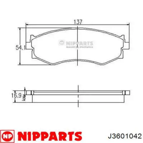 Купити J3601042 Nipparts Колодки гальмівні передні, дискові