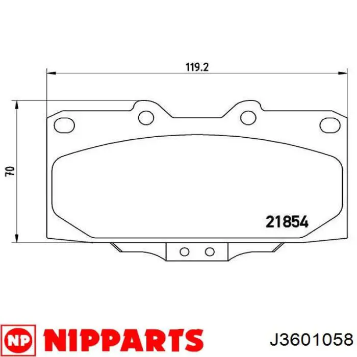 Колодки гальмівні передні, дискові J3601058 Nipparts