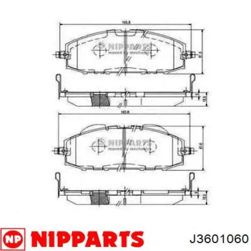 Гальмівні колодки Nipparts J3601060 ціна, від 19.49 USD