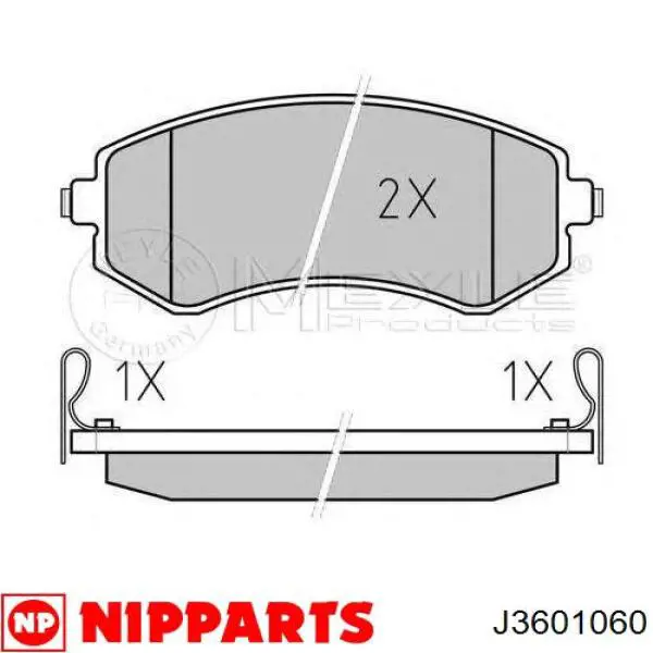 Купити J3601060 Nipparts Колодки гальмівні передні, дискові