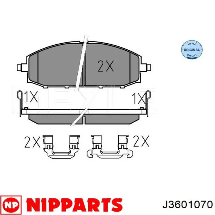 Гальмівні колодки Nipparts J3601070 ціна, від 32.78 USD
