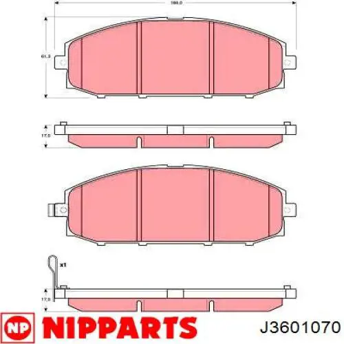 Купити J3601070 Nipparts Колодки гальмівні передні, дискові