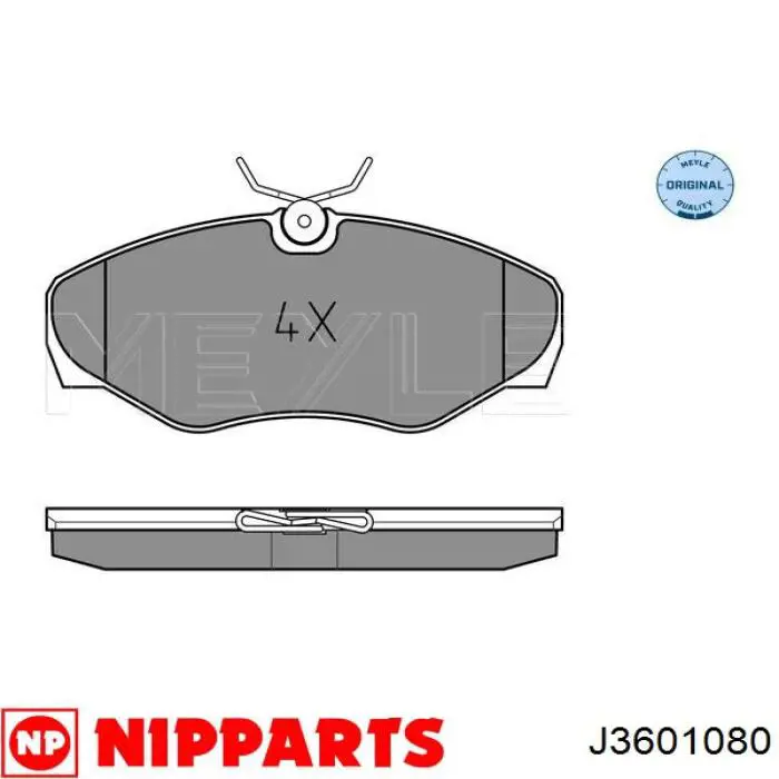 Колодки гальмівні передні, дискові J3601080 Nipparts