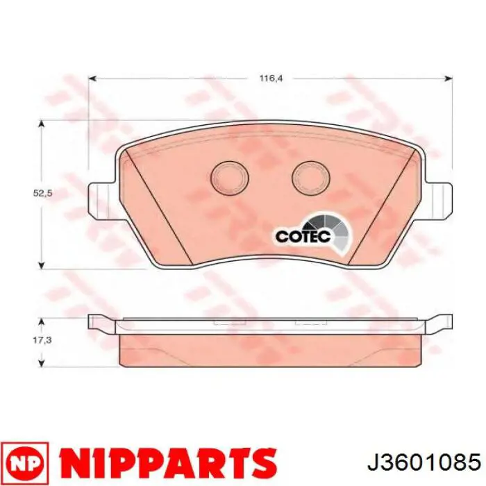 Гальмівні колодки Nipparts J3601085 ціна, від 17.74 USD