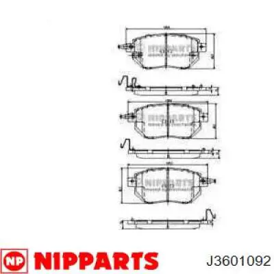 J3601092 Nipparts колодки гальмівні передні, дискові