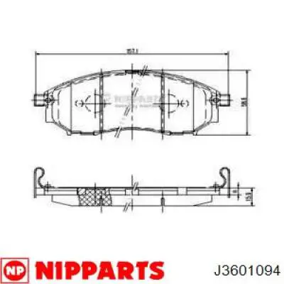 Колодки гальмівні передні, дискові J3601094 Nipparts