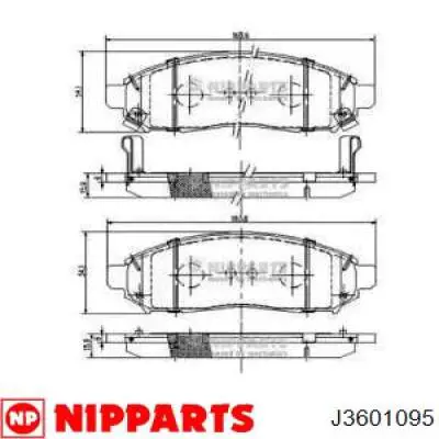 Гальмівні колодки Nipparts J3601095 ціна, від 24.58 USD