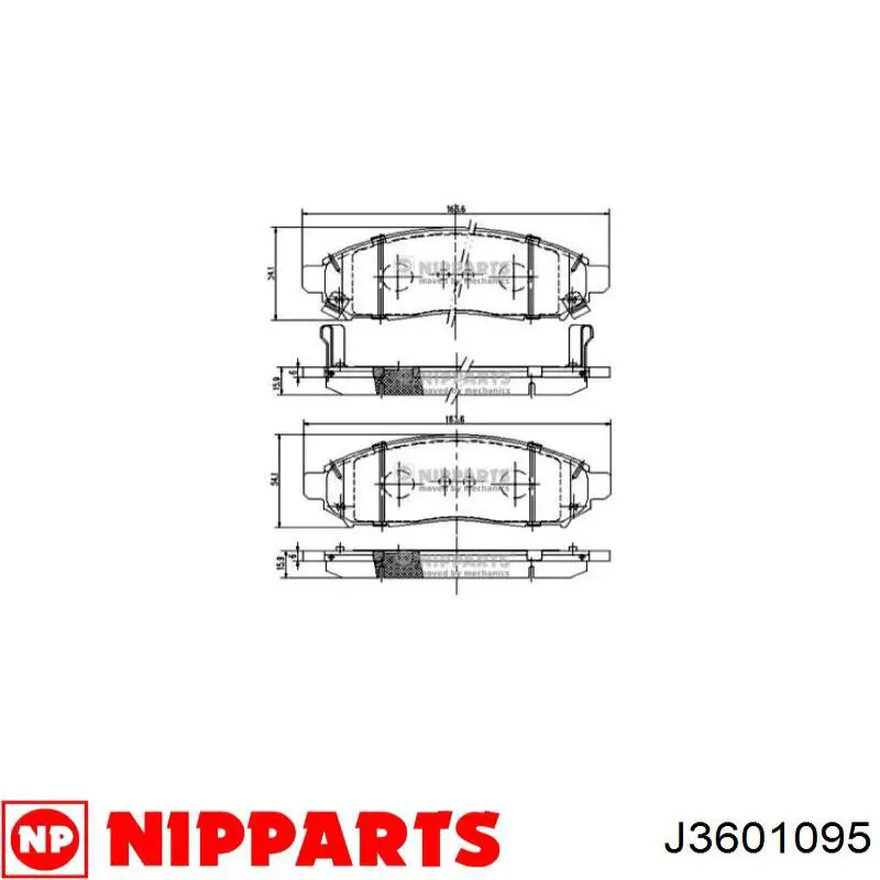 J3601095 Nipparts колодки гальмівні передні, дискові
