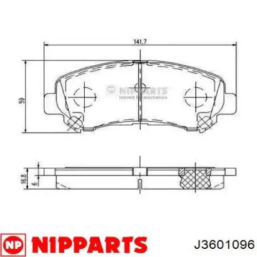 Купити J3601096 Nipparts Колодки гальмівні передні, дискові