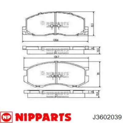Гальмівні колодки Nipparts J3602039 ціна, від 22.34 USD
