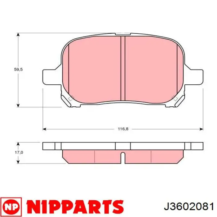 Колодки гальмівні передні, дискові J3602081 Nipparts