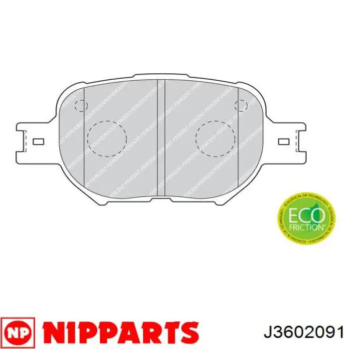 J3602091 Nipparts колодки гальмівні передні, дискові