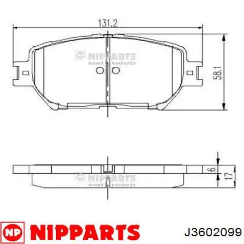 Купити J3602099 Nipparts Колодки гальмівні передні, дискові