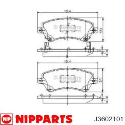 Купити J3602101 Nipparts Колодки гальмівні передні, дискові