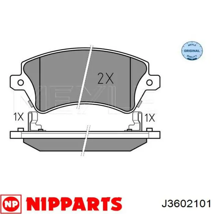 J3602101 Nipparts колодки гальмівні передні, дискові