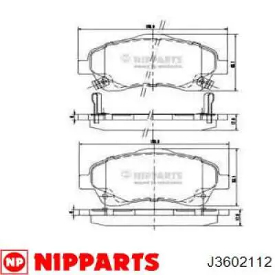 Колодки гальмівні передні, дискові J3602112 Nipparts