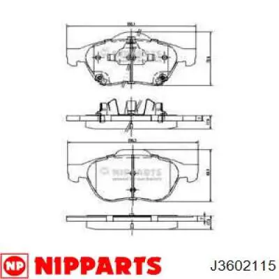 Гальмівні колодки Nipparts J3602115 ціна, від 23.44 USD