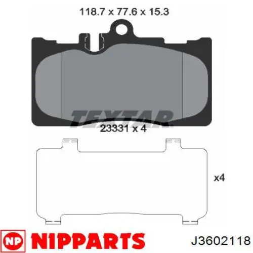 Гальмівні колодки NTY HKPTY119 ціна, від 26.58 USD