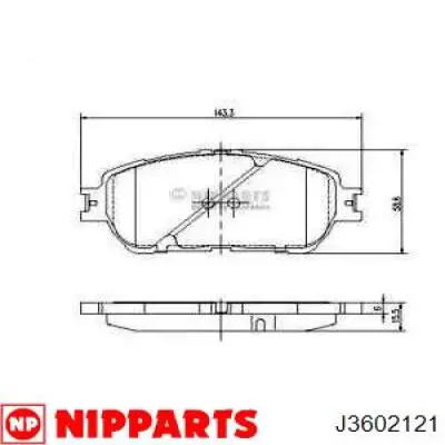 Колодки гальмівні передні, дискові J3602121 Nipparts