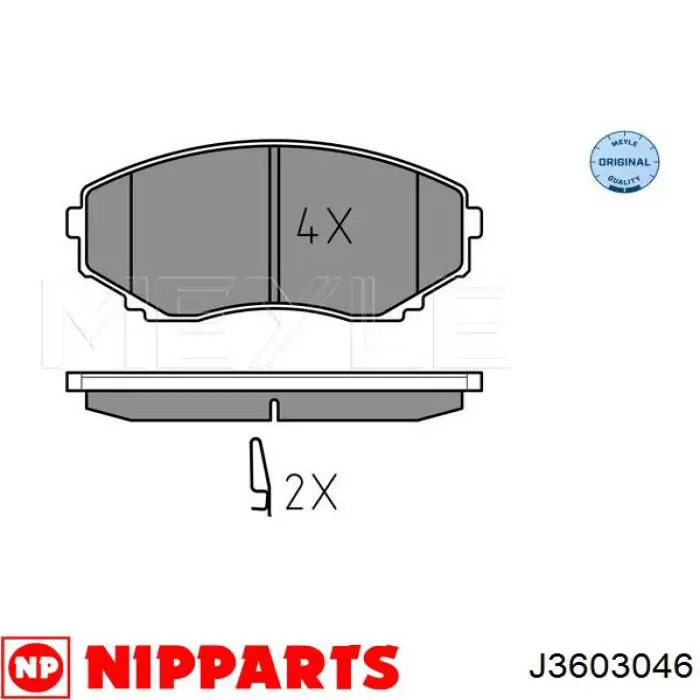 J3603046 Nipparts колодки гальмівні передні, дискові