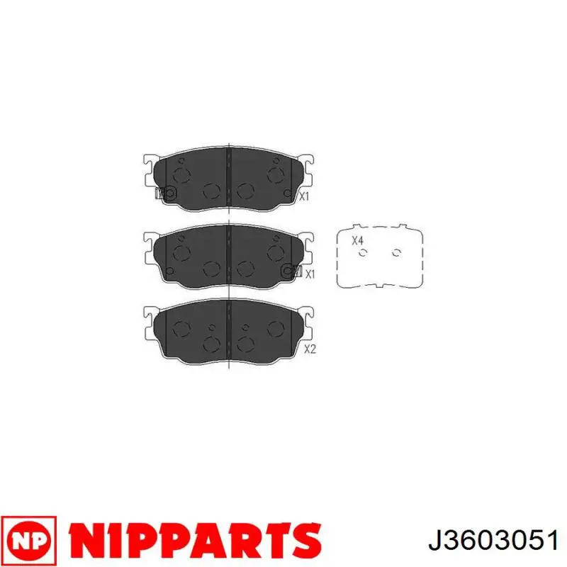 Гальмівні колодки Nipparts J3603051 ціна, від 19.58 USD