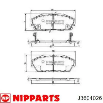 J3604026 Nipparts колодки гальмівні передні, дискові