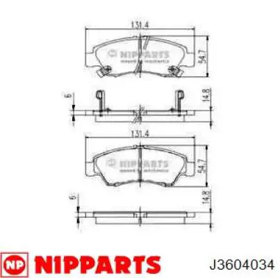 Передні тормозні колодки J3604034 Nipparts